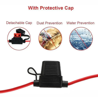 12V Charger Cable 16AWG Ring Terminal SAE to O Ring Connecters Extension Cord Cable Connector for Battery Charger/Maintainer