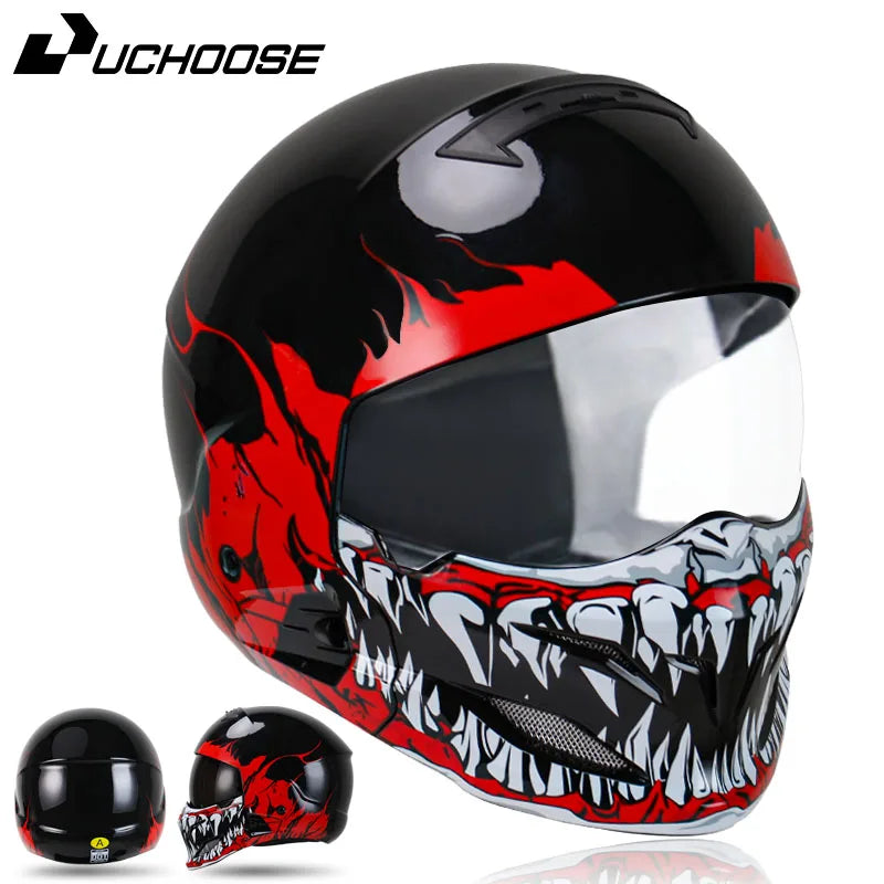 New Scorpion Retro Motorcycle Cascos Moto Locomotive Personality Multi-purpose Combination Helmet  Detachable Multi-purpose