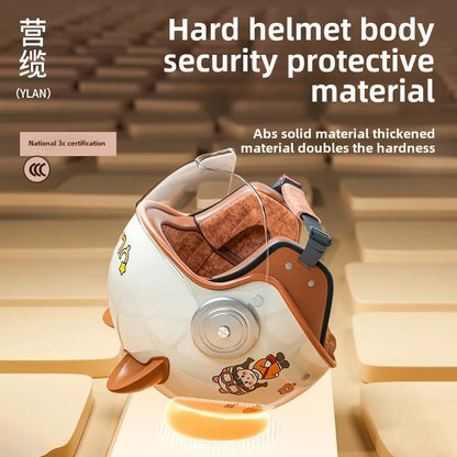 Winter Warm Women's Electric Car Helmet Four Seasons Motorcycle Safety Cap Full Face Helmet 3C Certified Abs Material
