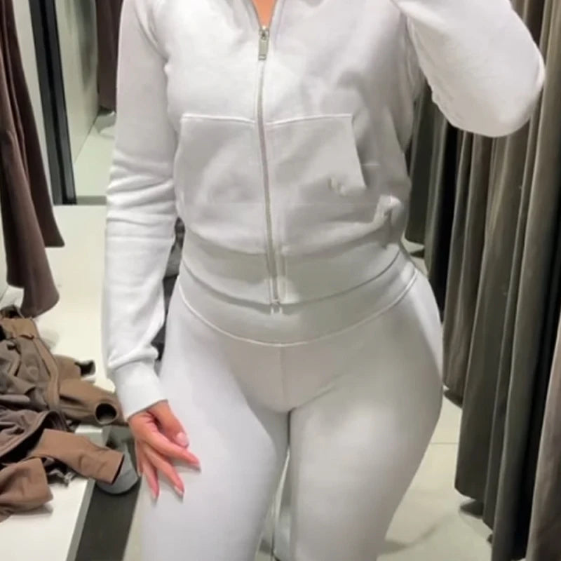 HXAO Fleece Flared Trousers Women's Pants Black Brown Grey Pants For Woman Chic High-Waisted Flared Trousers Casual Sports Pants