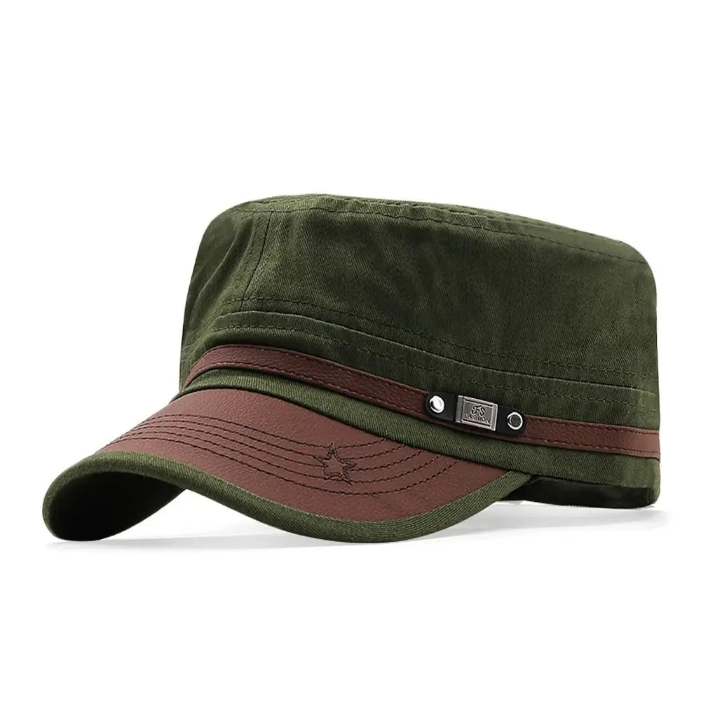 1Pc Unisex Army Hat Baseball Cap Cotton Hat Breathable Combat Fishing Flat Top Spring Summer Adjustable Sun Cap