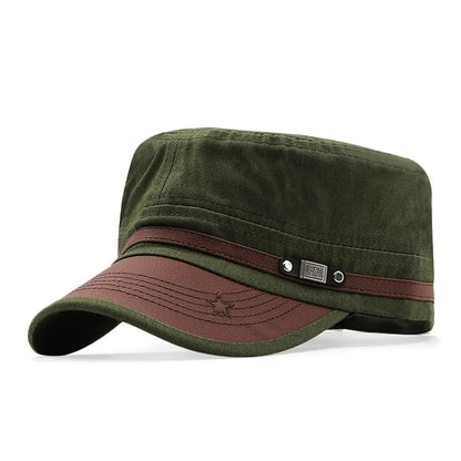 1Pc Unisex Army Hat Baseball Cap Cotton Hat Breathable Combat Fishing Flat Top Spring Summer Adjustable Sun Cap