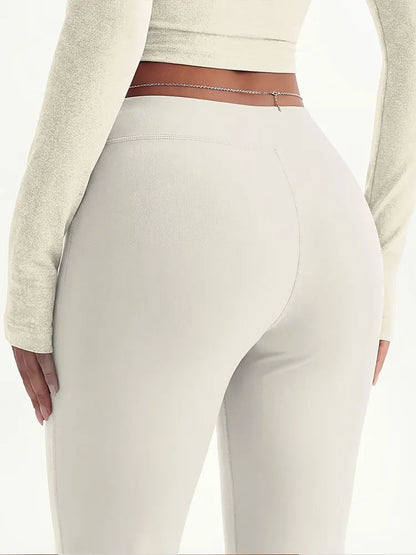 Soft Yoga Flared Pants Fitness Wide Leg Sports Pants High Waist Hip Lifting Boot Cut Trousers For Cycling Fitness Yoga Pilates