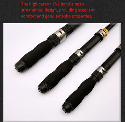 Mini Telescopic Sea Fishing Rod, Portable Spinning Rod 1.0-2.3m Ultra-Short Travel Rock Fishing Rod with Metal Spinning Reel