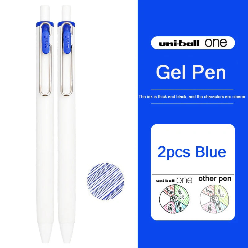 uni-ball one Mitsubishi Limted Gel Pen,Black/Red/Blue/Navy Blue Core Black Technology Signing Canetas for homework,test,meeting