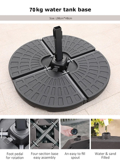 Led Big Size Umbrella Parasol Metal 3M Dia Solar Panel Patio Restaurant Umbrella Outdoor Garden Nature Wholesale Beach Umbrellas