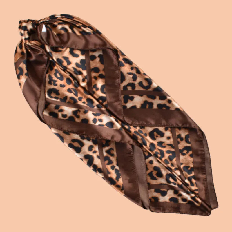 1PCS Women's Sexy Multicolor Leopard Print Woven Scarf Large Fashionable Headscarf for Travel Party Ladies Silk Square Scarf