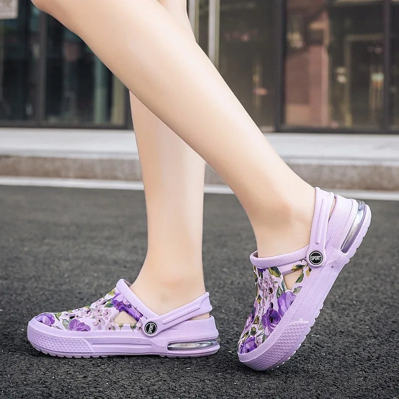 Women's Ethnic Shoes Clogs Soft Sole Two-way Wear for Beach Mules and Pool Women Garden Slides Indoor Nursing Clogs Sandals