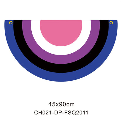 45*90cm Rainbow Flag Fan Shaped Gay  Semicircle LGBT Pride Lesbian Bisexual Transgender Pansexual Asexual Banner