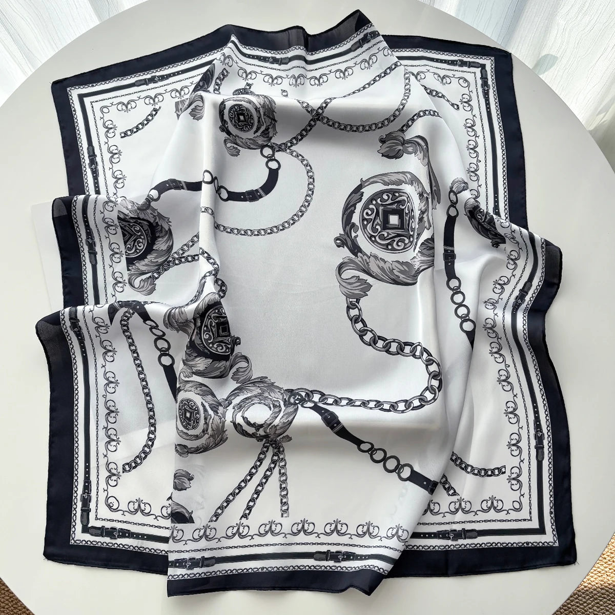 Luxury Women Square Scarf Silk Imitation Print Neckerchief Bandana Lady Shawl Scarves Wrap Head Hair Band Ties