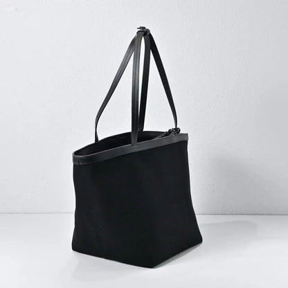 2025 new women's tote bag canvas   soft leather texture for commuting and daily wear, both sides can be used