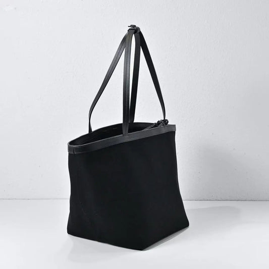 2025 new women's tote bag canvas   soft leather texture for commuting and daily wear, both sides can be used