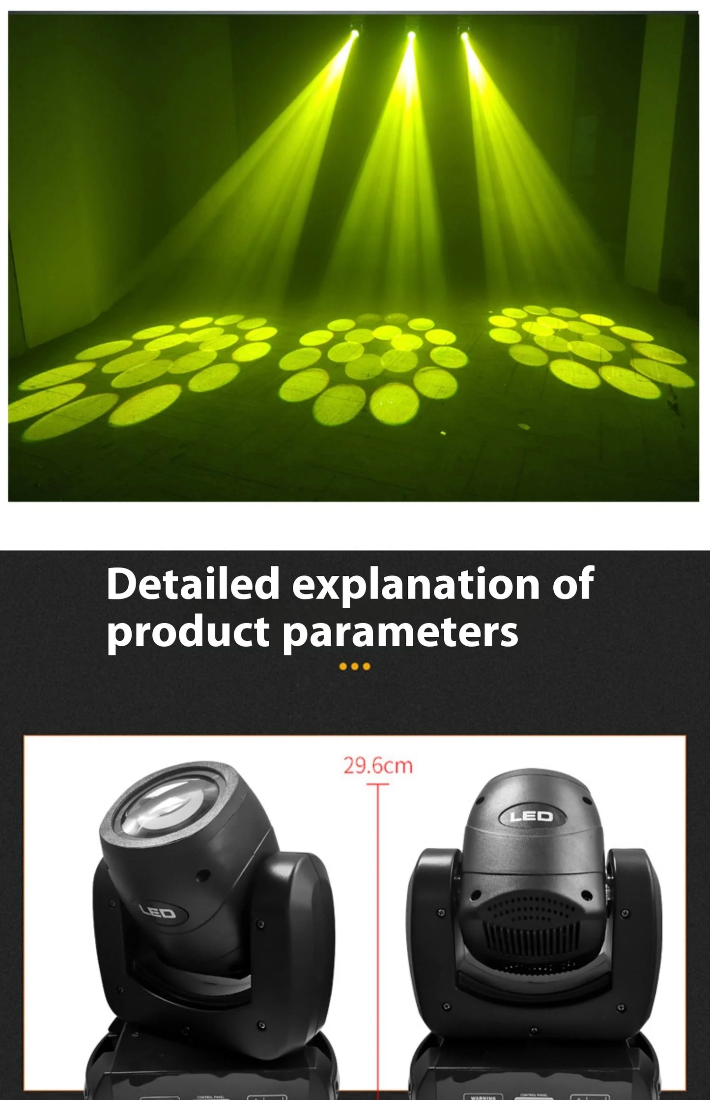 DJ 120w 180w Gobo Spot Led Beam 18 Light Moving Head Party Disco Stage Lights Sound DMX 18 Prisms Disco Club Stage Bar Lighting