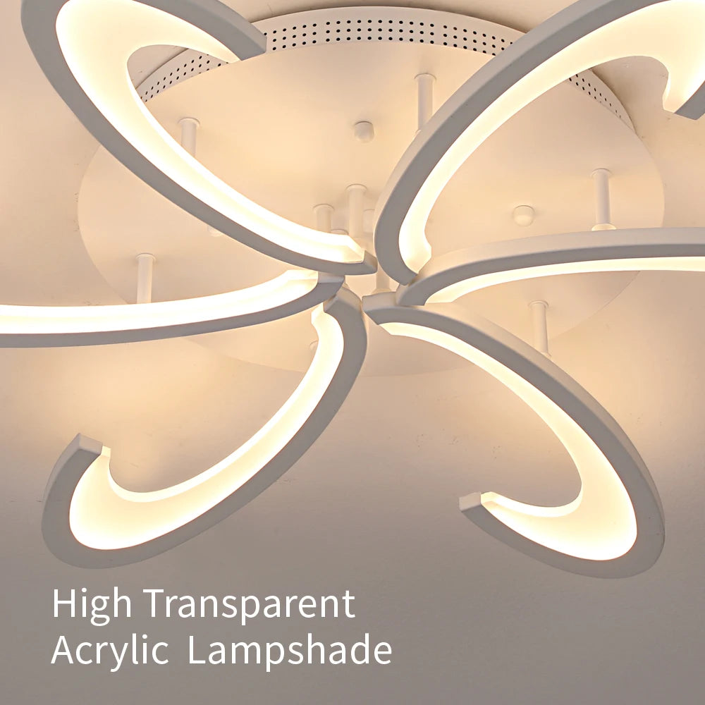 Modern Ceiling Lamp Indoor Acrylic Lustre For Bedroom Living Dining Room Kitchen Led Chandelier RC Dimmable Pendant Light Decor