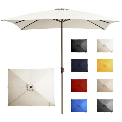8x10FT Large Rectangular Patio Umbrella Outdoor Table Umbrella w/Crank Rectangle Market Umbrella UV Protection for, Customized