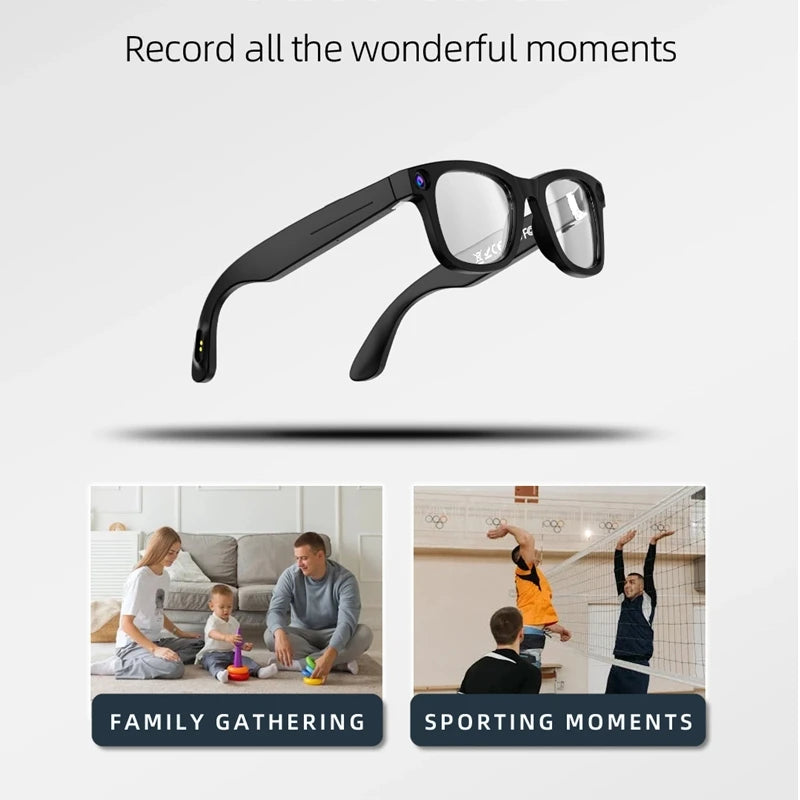 Xiaomi 4k Smart AI Bluetooth Glasses HD 800W pixel Shooting Waterproof Camera Photo Video Voice Call Translation Smart Glasses