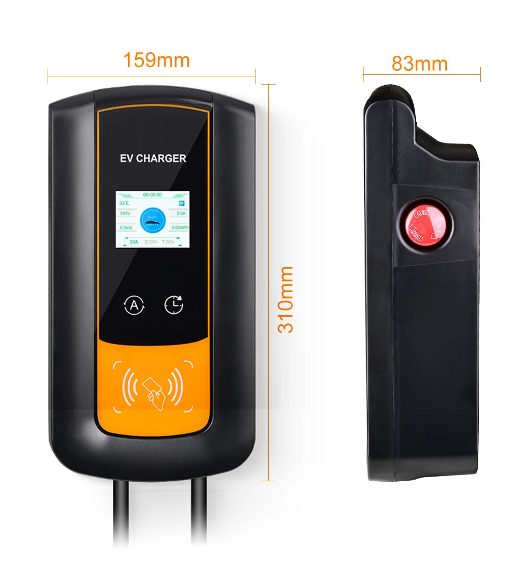 IPENGEN EV Charging Station 32A Electric Vehicle Car Charger EVSE Wallbox Wallmount 7.6/11/22KW Type2 Cable IEC62196 APP Control