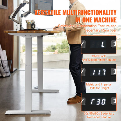 SucceBuy Standing Desk Frame  Electric Stand Up Computer Desk Legs Ergonomic DIY Workstation Base for Home Office Black white