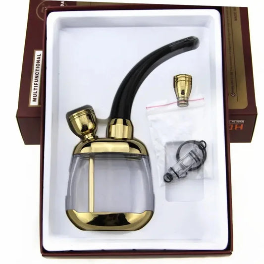 Portable Tobacco Pipe Acrylic Water Smoking Pipe Shisha Hookah Bicirculation Filter Cigarette Holder for Healthy