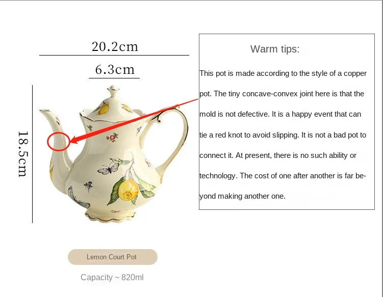 Vintage Lemon Teapot Coffee Cup and Saucer Set Beautiful Coffee Mug Modern Set Tania Bulhoes Luxury Design Cup