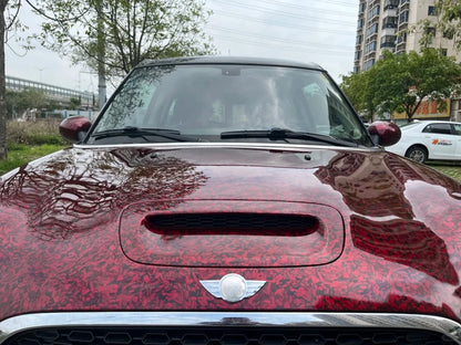 Premium PET High Gloss Red Forged Carbon Fiber Vinyl Wrap Film Roll Air Release Self Adhesive Decal Sticker Car Wrapping Foil