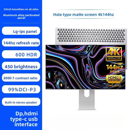 6K/4K monitor 32 ,27inch bezel MAC high definition external gaming computer LG mirror screen design photography vertical screen
