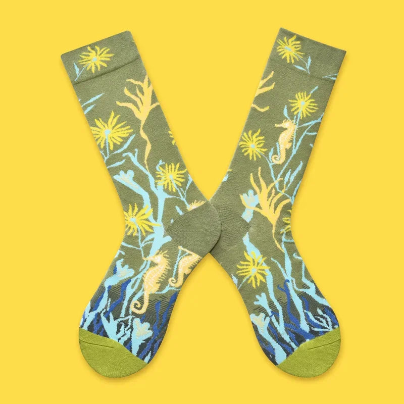 2024 Autumn and winter new socks female French plant series in high tide women's socks  designer socks