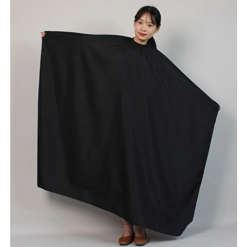 Black Hairdressing Coat Anti-fouling Neckline Hairdress Gown with Buckle Haircut Cloth for Barbershop Styling Capes