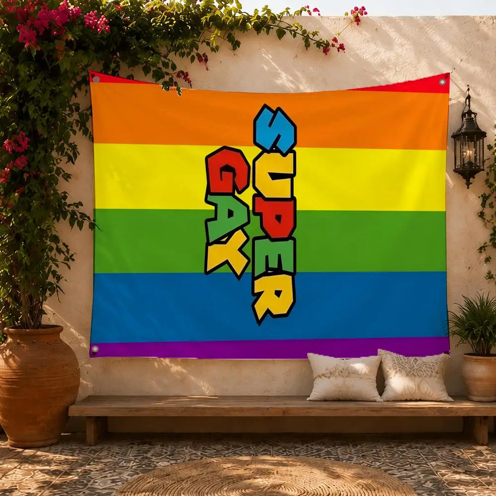 L-LGBT Gay Rainbow Pride Flags Home Yard & Garden Decor Banner - Indoor Outdoor Wall Hanging Flag