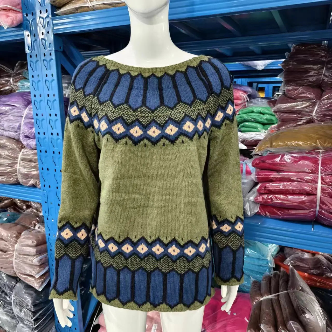 2025 Spring Knitted Women Sweater Print O-neck Long Sleeve Casual Loose Sweaters Female Winter Elegant Trendy Ladies Clothes