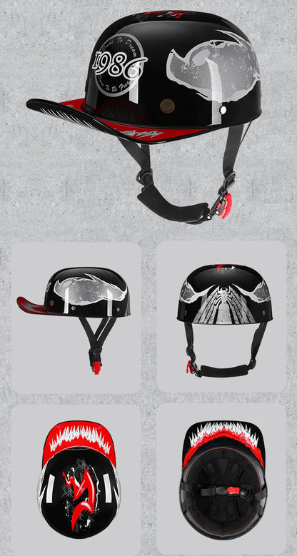 2022 Baseball Cap Helmet Motorcycle Vintage Retro Helmets Summer Open Face Scooter Cruiser Chopper Gangster DS Men Women