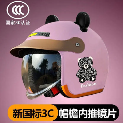 National standard 3C certified winter warm electric vehicle half helmet helmet unisex