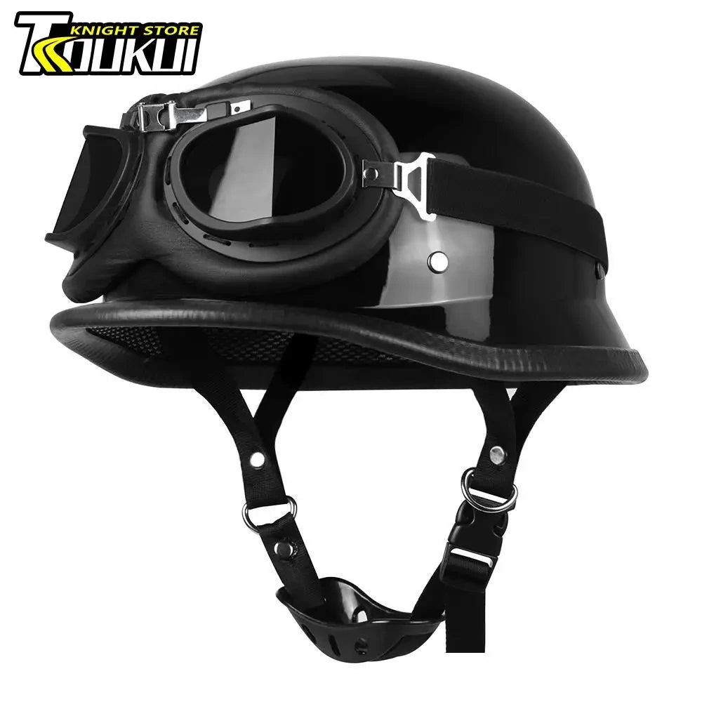 Motorcycle Helmet Fashion Capacete De Moto Retro Casco Moto German Vintage Moto Helmet DOT Certification Half Helmet Men Women