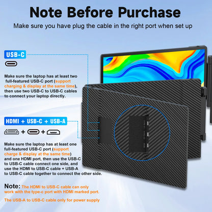 14'' S3 Triple Screen Gaming Portable FHD IPS Foldable Holder With Dual Extendable Arms Type-C Interface