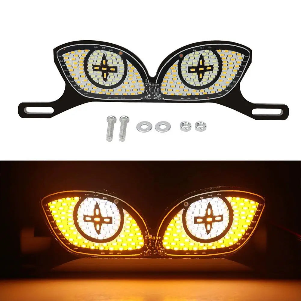 Motorcycle LED License Plate Decorative Lights Snake Eye Rear Tail Light Strobe Flashing Electric Motorcycle Modified Accessory