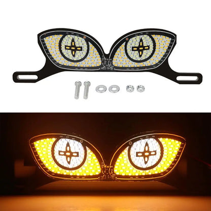 Motorcycle LED License Plate Decorative Lights Snake Eye Rear Tail Light Strobe Flashing Electric Motorcycle Modified Accessory