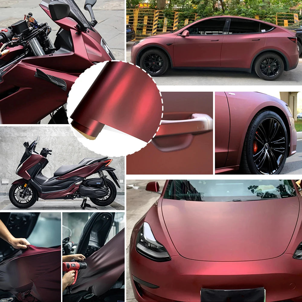Carbon Fiber Vinyl Wrap Glossy Red Car Stickers Motorcycle Waterproof Vinyl Auto Tuning Self Adhesive Film for Cars Accessories