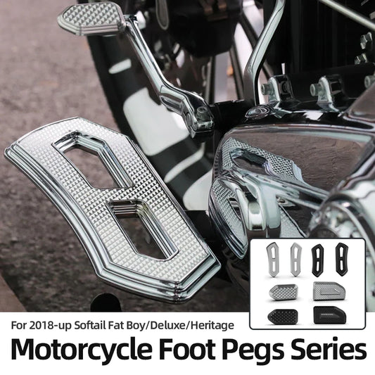 For Harley 2018-up Softail Fat Boy Deluxe Heritage Motorcycle Foot Pegs Footpegs Passenger Floorboards Shifter Pegs Footrests