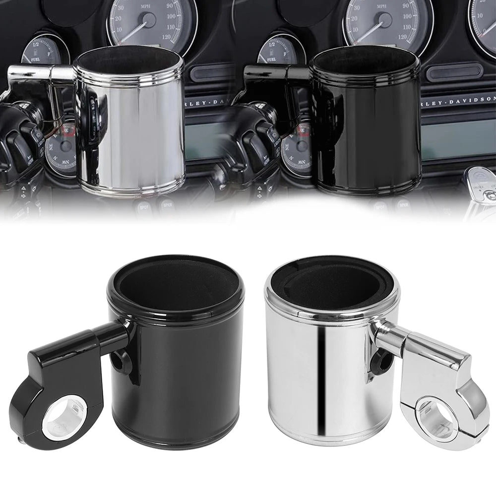 ABS Motorcycle Adjustable Cup Holder Handlebar Drink Bottle 22mm-32mm For Universal Harley Touring Road Glide Softail Sportster