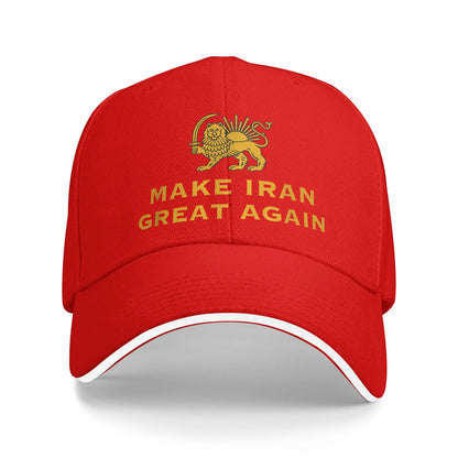 Make Iran Great Again  Baseball Cap  Men Women Print Trucker Hat Summer y2k Retro Running Hippie Sun Visor Baseball Caps