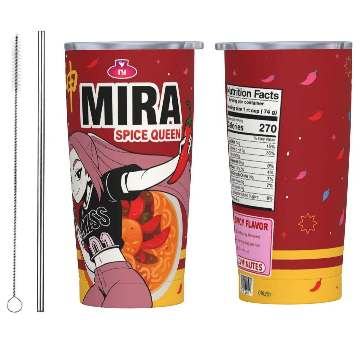 Kpop Demon Hunters Ramen Mira 20oz Tumbler Stainless Steel Double Wall Vacuum Insulated Tumblers Mug With Straw