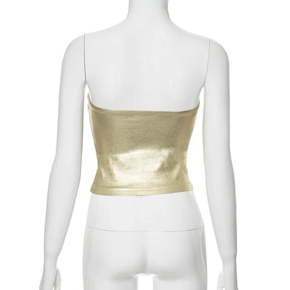 Strapless Backless Sexy Y2K Crop Top Corset Party Club Outfits for Women Tube Vest Summer Sleeveless Skinny Bustier Tops Outfit