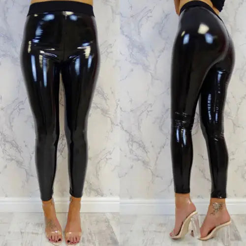 New Bright  Pu Pants Women Black Slim Leather Pants Sexy Hip Liftting Yoga Fitness Leggings Running Casual Fashion Pu Pants