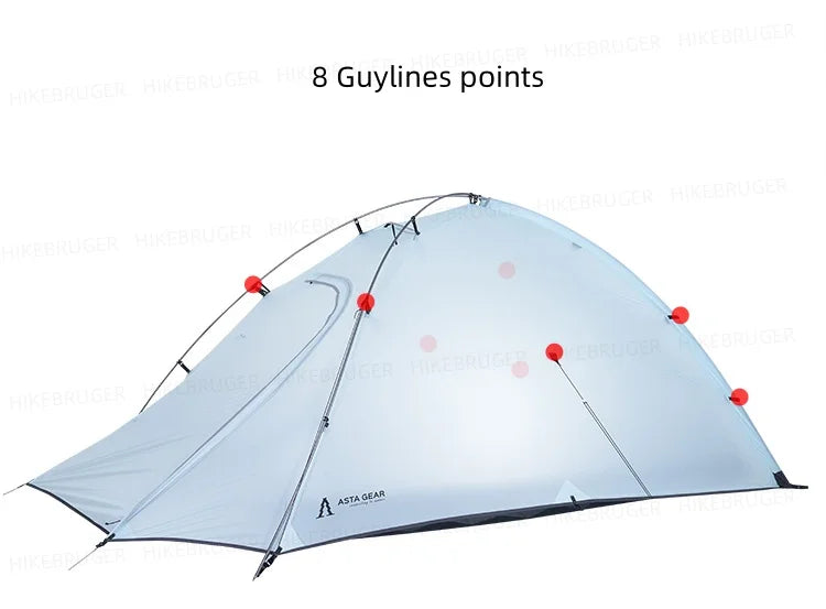 ASTA GEAR Qiusuo 2P Ultralight Tent Outdoor Camping Self-standing Tent 10D Nylon Waterproof Windproof Hiking Mountaineering