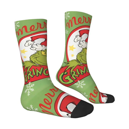 Cartoon Grinchh Xmas Socks Men's Women's Funny Happy Christmas Socks Hip Hop Spring Summer Autumn Winter Socks Gift