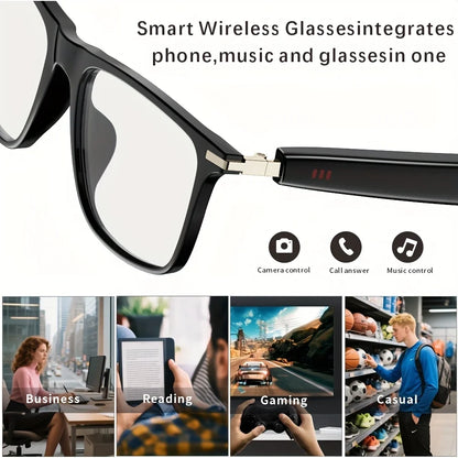 SENBONO Smart Glasses Bluetooth Call Volume Control Music Control Camera Control Built-in Microphone Sunglasses for Men Women