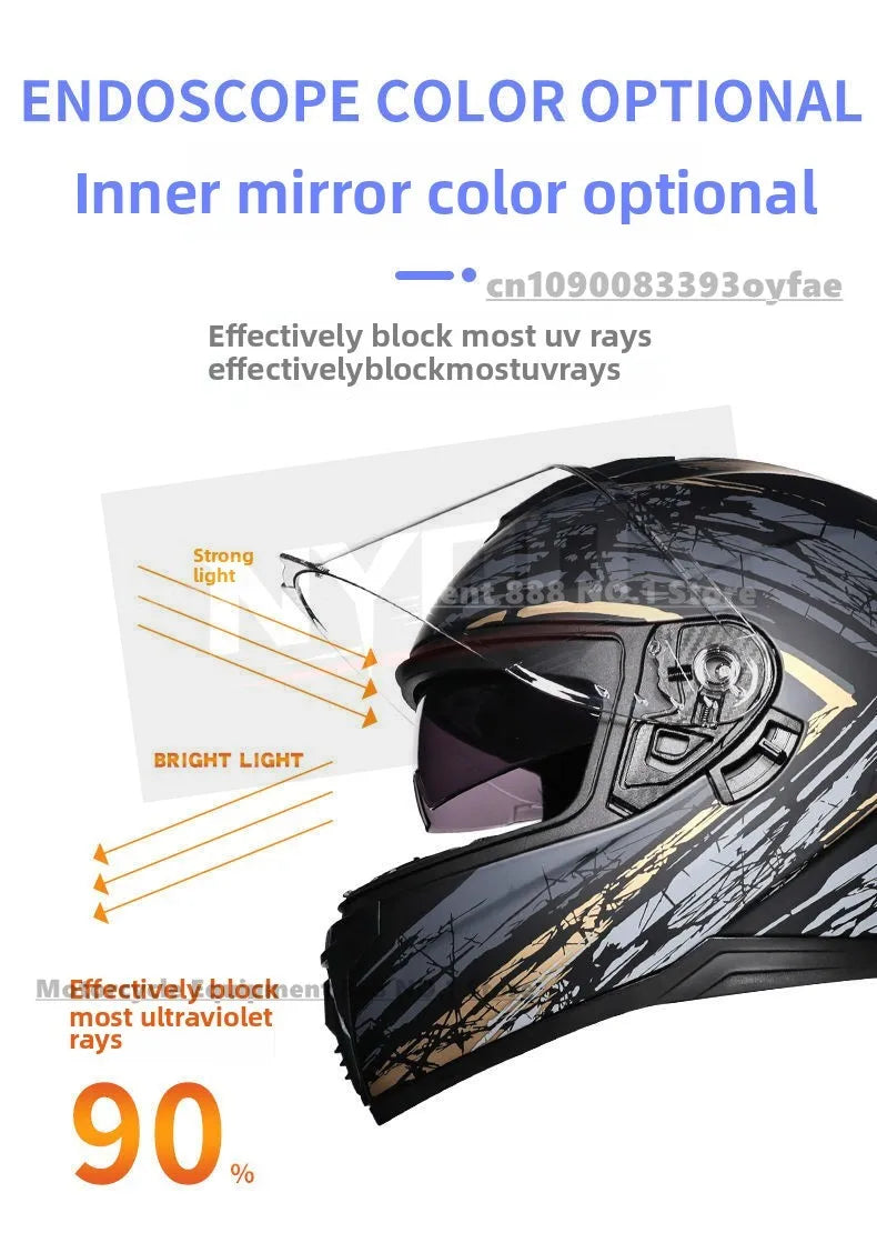 LVS motorcycle helmet men's and women's full face helmet double lens racing helmet DOT certification casco moto
