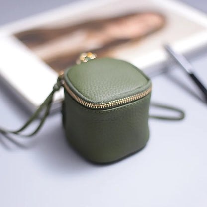 WERLLANDS PU Leather Pebbled Cube Coin Purse
