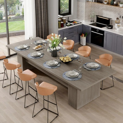 Dining Table for 10-12 People, 118-Inch Rectangular Wood Kitchen Table with Thicken Tabletop, Heavy Duty Office, Customized