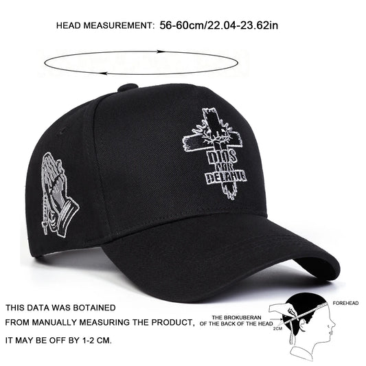 Unisex DIOS POR DELANTE Cross Embroidery Baseball Caps Spring Autumn Outdoor Adjustable Casual Hats Sunscreen Hat Sports Cap